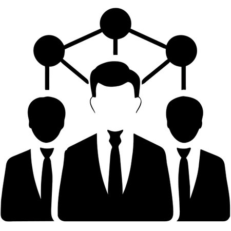 Business Network Icon Vector with Group of Businessmen or Executivesの素材