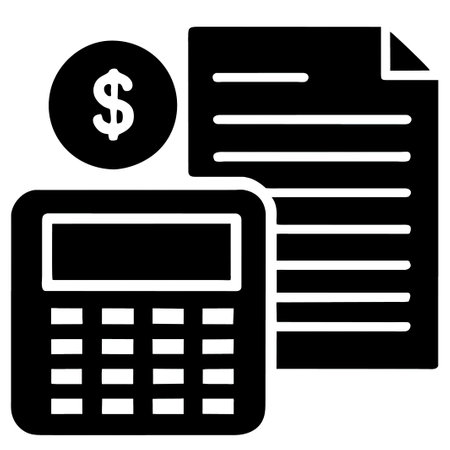 Calculator and money vector icon. Flat illustration of calculator and money vector icon for webの素材