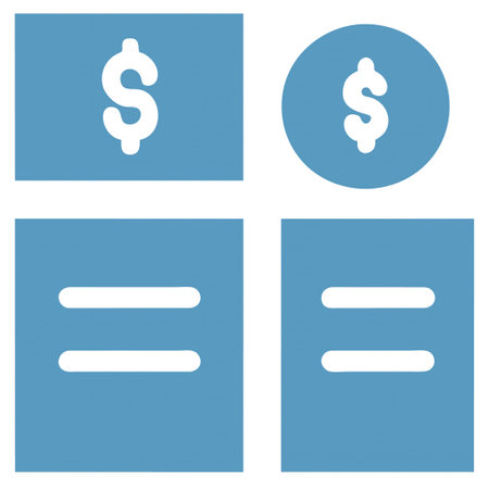 Set of blue business icons isolated on white background. Vector illustration.の素材