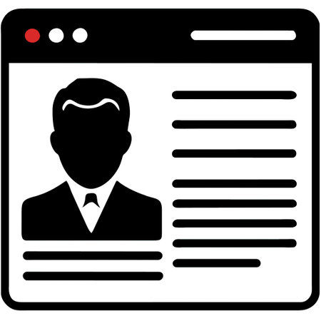 Businessman in web browser vector icon. Businessman profile picture.の素材