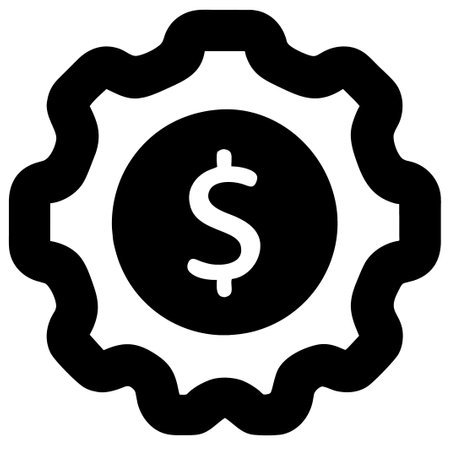 Dollar Stamp vector icon. Flat black symbol.の素材