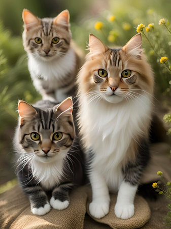 A Work of Art Touched by the Depth of Their Eyes and the Elegance of Their Fur: Portraits of Cats.The Beauty of Our Paw Friends. cat portraitの素材