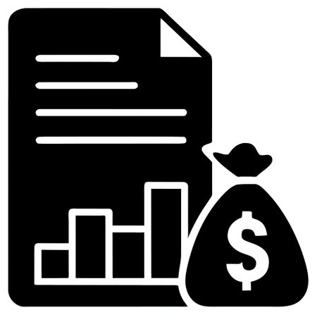 Investment report vector icon, business and finance related flat design.の素材