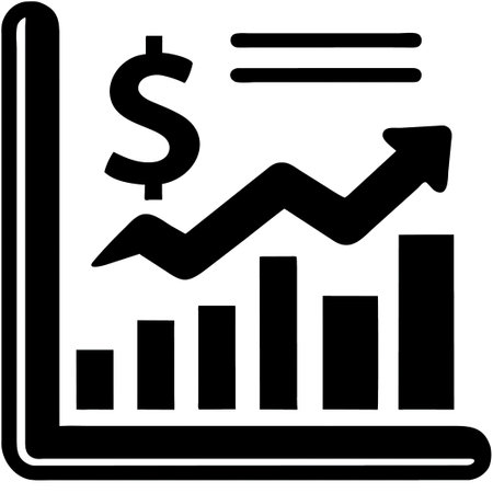 Business chart icon with dollar sign on white background. Vector illustration.の素材