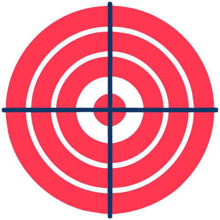 Red target icon isolated on white background. Flat design. Vector illustration.の素材