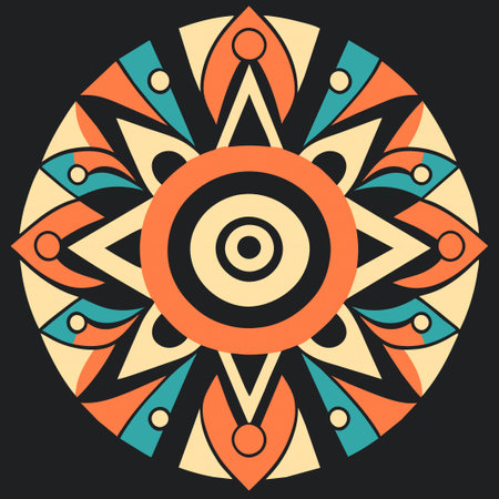 Ornament beautiful card with mandala. Geometric circle element made in vectorの素材