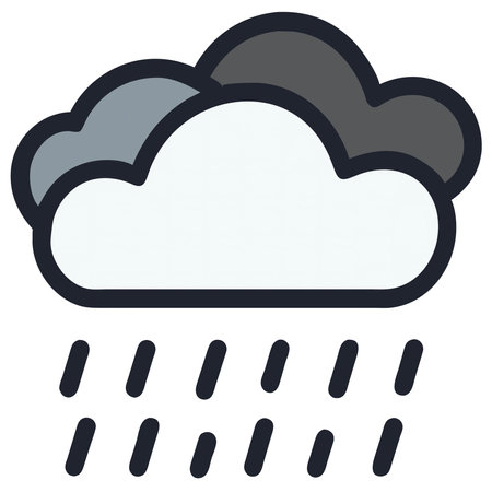 Rainy weather icon on white background. Vector illustration.の素材