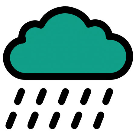 Rainy weather icon on white background. Flat style. Vector illustration.の素材