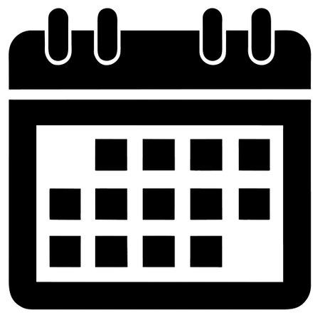 Calendar vector icon. Flat black symbol. Pictogram is isolated on a white background. Designed for web and software interfaces.の素材