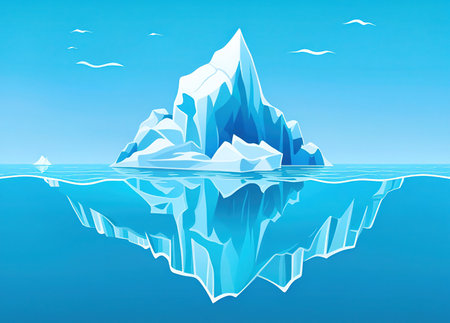 Iceberg in the ocean. Vector illustration for your graphic design.の素材