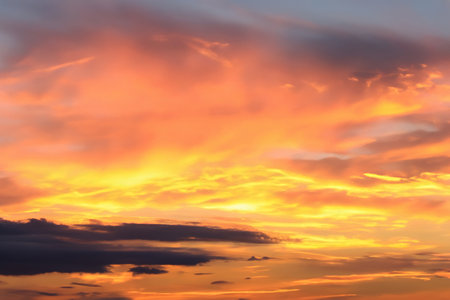 Beautiful sunset sky with clouds background.Sky with clouds weather nature cloud blueの素材
