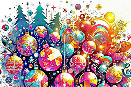 Abstract colorful Christmas and New year background.の素材
