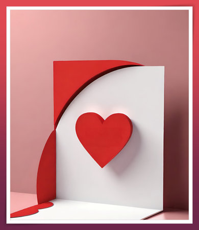 Valentine's Day abstract background with heart. 3D renderingの素材