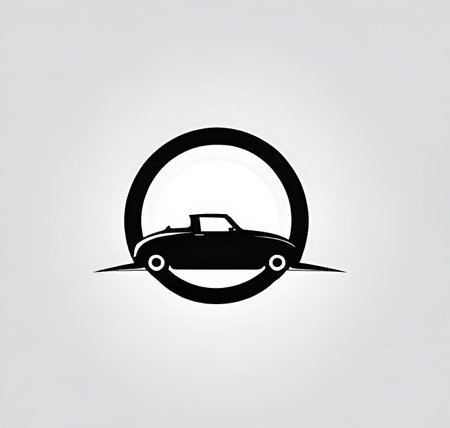 Retro car silhouette on a white background. Vector Illustration.の素材