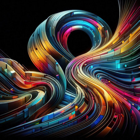 Abstract colorful background. Computer generated illustration. 3D fractal.の素材
