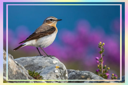 Northern wheatear (Phoenicurus ochruros)の素材