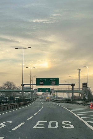 Istanbul, Turkey, February 8, 2026. The Eurasia Tunnel, a high-tech tunnel connecting the European and Asian sides of Istanbul under the Sea of Marmara.のeditorial素材