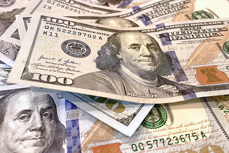 Dollar banknotes, close-up. Business and finance concept