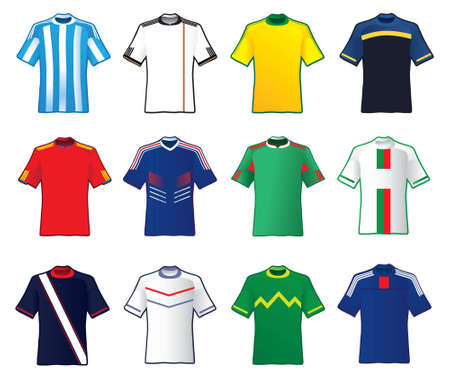 Football teams countries shirtのイラスト素材