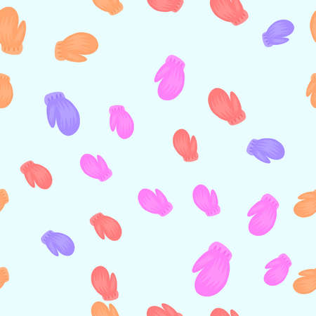 Christmas seamless pattern with mittensのイラスト素材