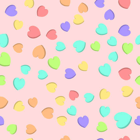 Candy Hearts Seamless Pattern - Pastel rainbow conversation heart candy design for Valentine's Day