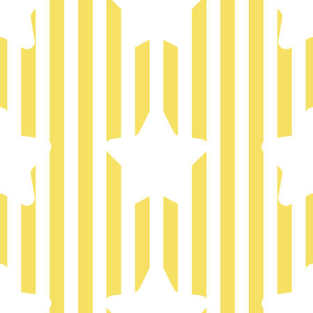 white and yellow stripes background with white stars hand drawn seamless pattern vector and illustrationsのイラスト素材