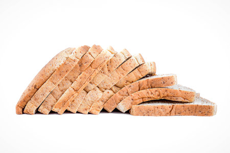 Sliced bread isolated on white background