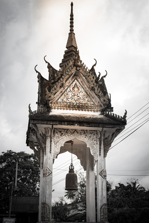 The bell tower of the ancient temple in southern Thailandの写真素材