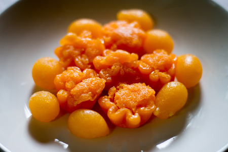 Ovos Moles de Aveiro sweet dessert.の写真素材