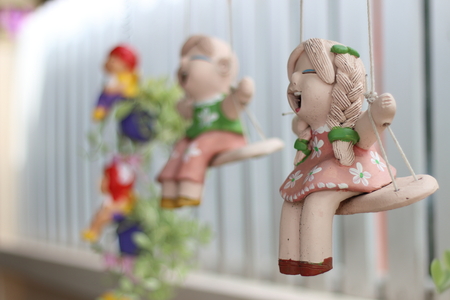 Smile Doll in parkの写真素材