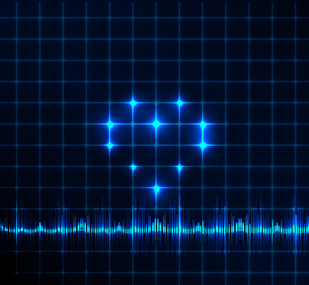 wave heart backgroundのイラスト素材