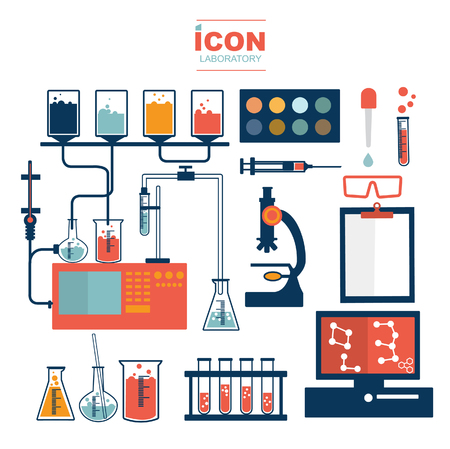 laboratory icons designのイラスト素材