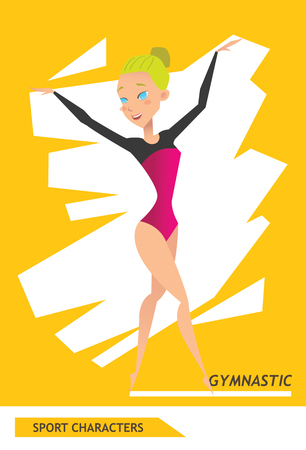Sport characters gymnastic player vector designのイラスト素材