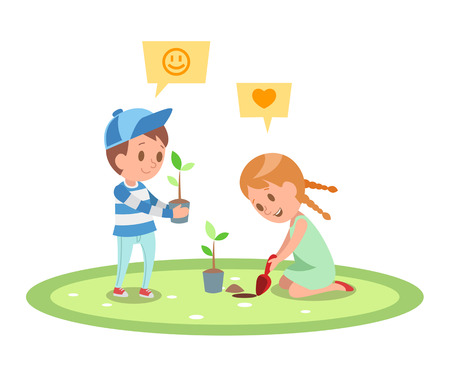 Kids Gardening character design 3のイラスト素材