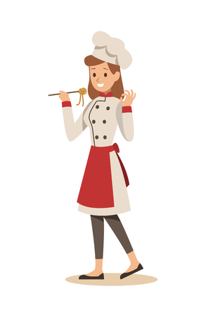 chef cooking in restaurant character design no.8のイラスト素材
