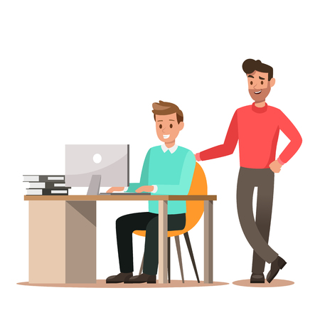 Set of business characters working in office. Vector illustration design No.12のイラスト素材