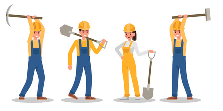 Construction Worker character vector design no4のイラスト素材