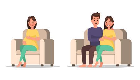 pregnant woman character vector design no2のイラスト素材