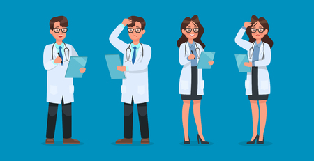 Set of Doctor character design. no18のイラスト素材