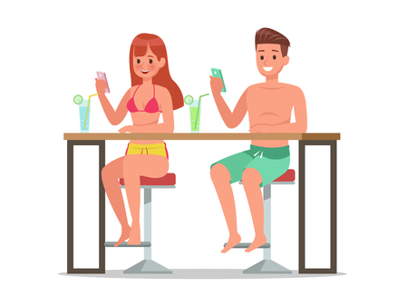 Summer holiday. People character design no7のイラスト素材