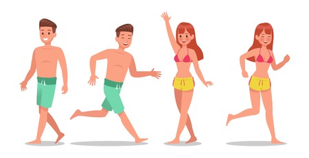 Summer holiday. People character design no12のイラスト素材