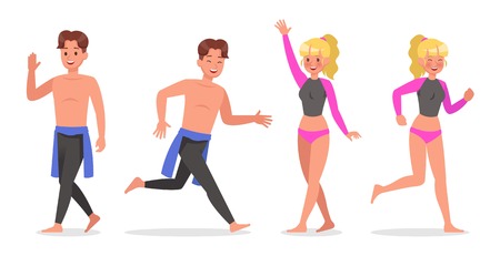 Summer holiday. People character design no19のイラスト素材
