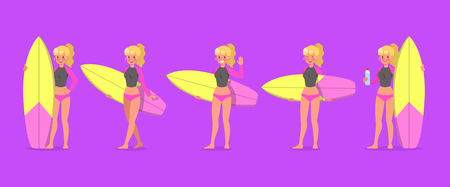 Summer holiday. People character designのイラスト素材