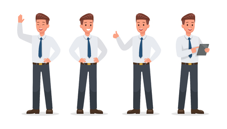 businessman working in office character vector design.No1のイラスト素材