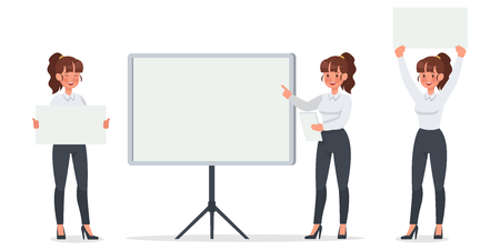 businesswoman working in office character vector design no.7のイラスト素材