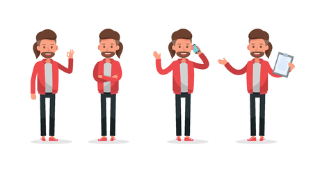 Set of office man worker character vector design.no19のイラスト素材