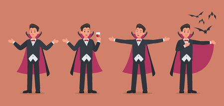 Halloween dracula with pumpkin character vector design. no1のイラスト素材