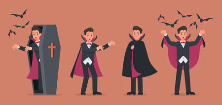 Halloween dracula with pumpkin character vector design. no2のイラスト素材