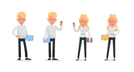 Set of Businessman and Businesswoman character vector design. no44のイラスト素材