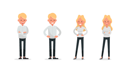 Set of Businessman and Businesswoman character vector design. no49のイラスト素材